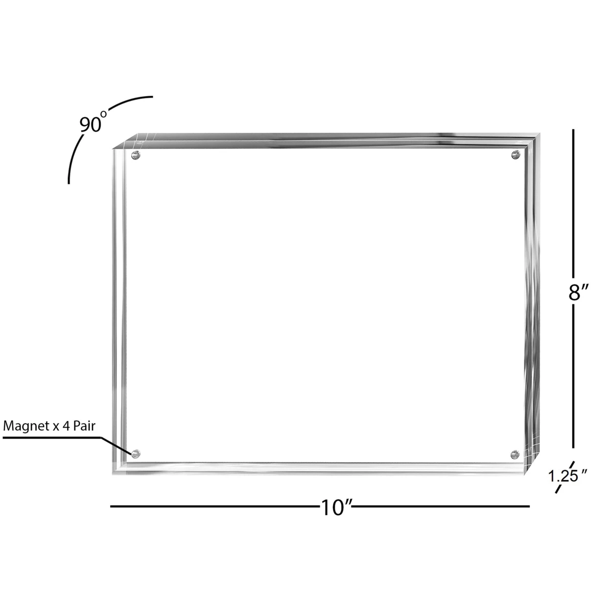 Acrylic Frame Block Style Freestanding Magnetic Closure 8 x 10 Double Sided (2)