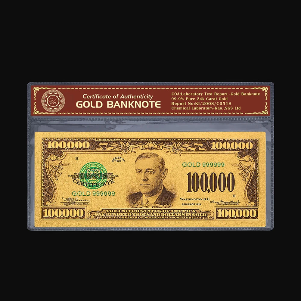 Uang Kertas Berlapis Emas Berwarna Usd 100000 Dolar Uang Palsu Hadiah Berharga Untuk Koleksi Bisnis Dekorasi Rumah Uang Kertas Emas Aliexpress