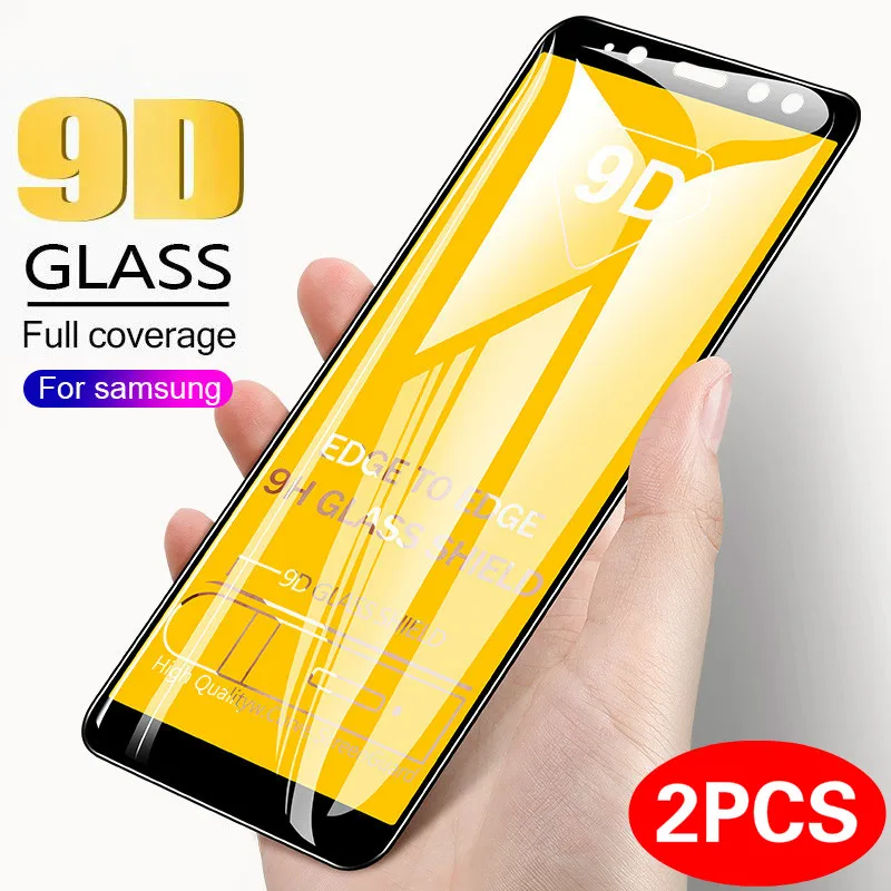 

2PCS 9D Tempered Glass For Samsung J3 J5 J7 A5 A3 A7 2017 Full Cover Screen Protector For Galaxy J4 J6 J8 A6 A8 A7 A9 2018 Film