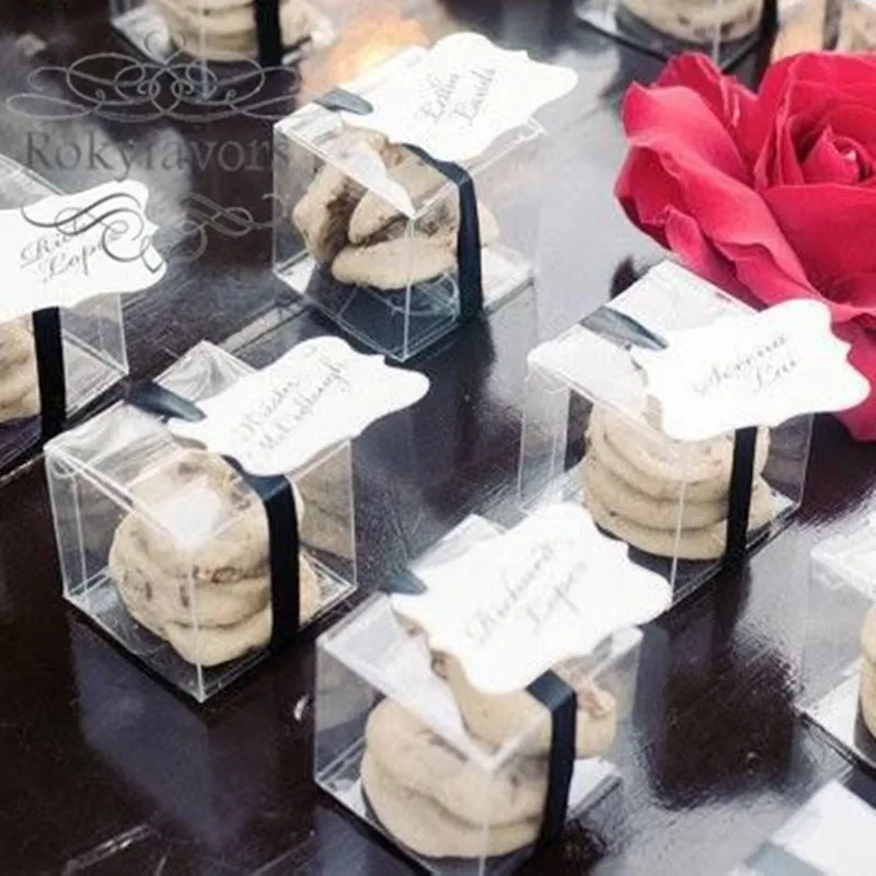 120pcs Anti Scratch 5cmx5cmx5cm Square Clear Plastic Pvc Box Wedding