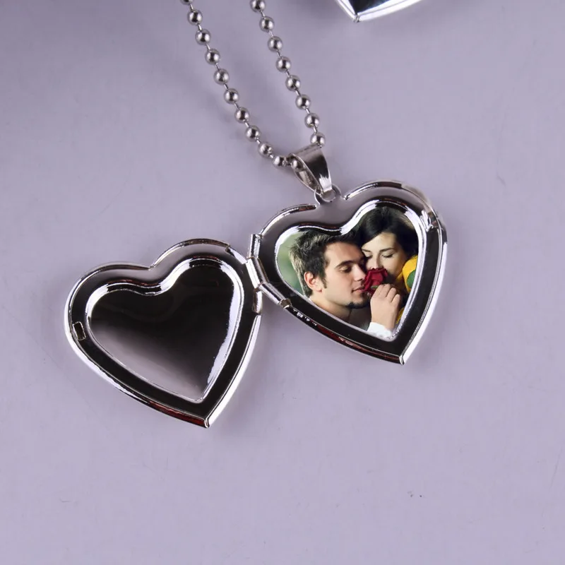 

Hot Sale Valentine Lover Gift Photo Frames Can Open Locket Necklaces Heart Pendant Necklace Jewelry for Women Girlfriend Gift