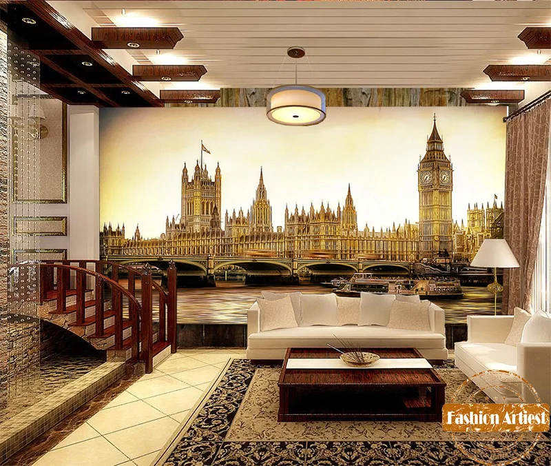 Us 20 99 Custom Wallpaper Mural Uk London Bridge Big Ben Clock Tower Of Houses Of Parliament Sofa Bedroom Living Room Cafe Bar Restaurant In