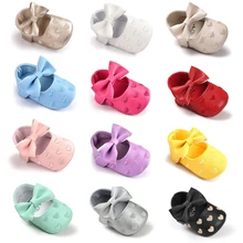

baby shoes boy girl crib shoes Heart Embroidered cute bowknot newborn pink toddler Slip-On anti-slip moccs moccasins PU kid