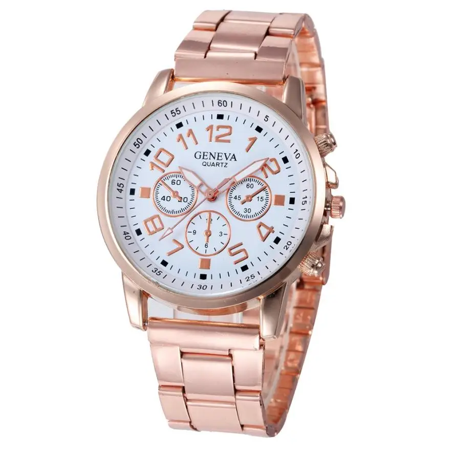 Stainless Steel Sport Quartz Hour Wrist Analog Watch Rose Gold Girls Gold ladies Hot Sale Flowers Dress Halloween Gift New A40