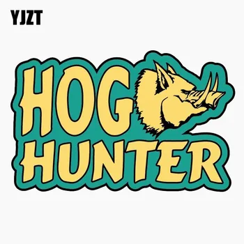 

YJZT 12.7CM*8CM Funny HOG HUNTER Reflective Car Sticker Decal Motorcycle Accessories C1-7741
