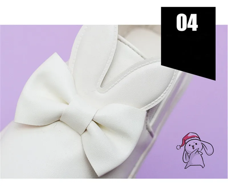 New Casual Children's Shoes Cute Rabbit Breathable Wear-resistant Kids Shoes For Girls White Red Pink Girls Flat Shoes XSKD11 (14)