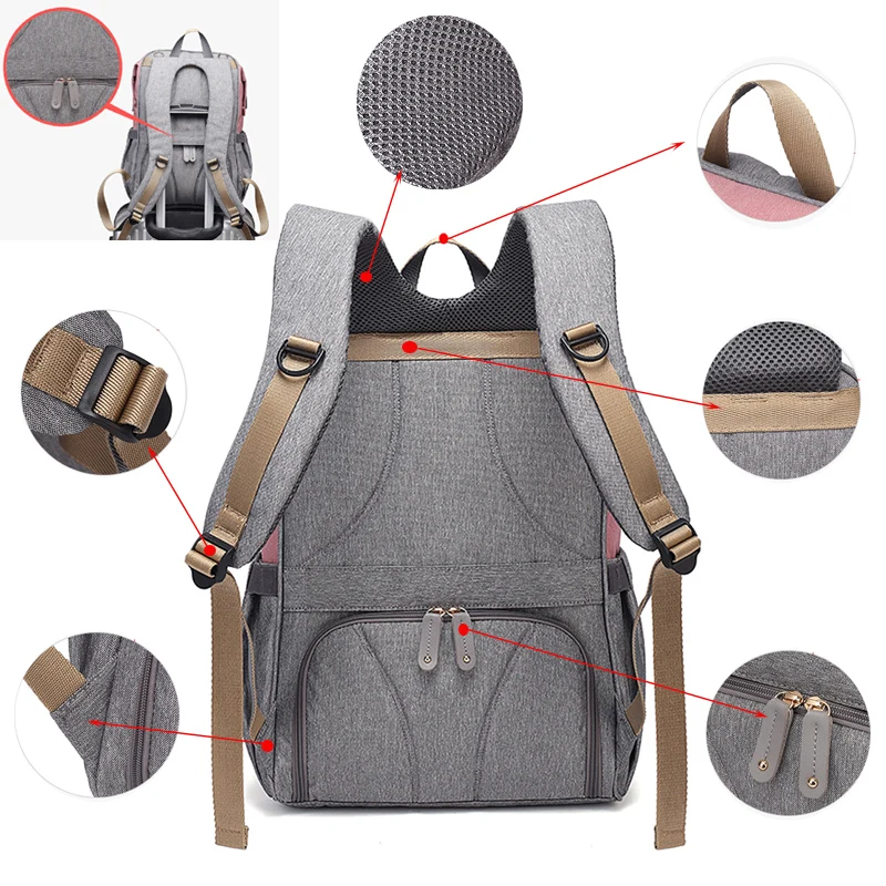 2019 bolsa de pañales mochila de papá bolsa de cochecito de bebé impermeable Oxford bolso de mamá d