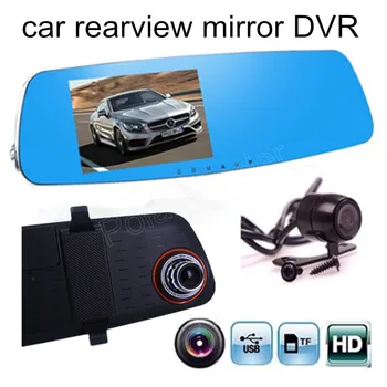 

5 Inch Screen Full 1080P Car Rearview Mirror DVR Car Camera Night Vision Dual Camera Video Recorder