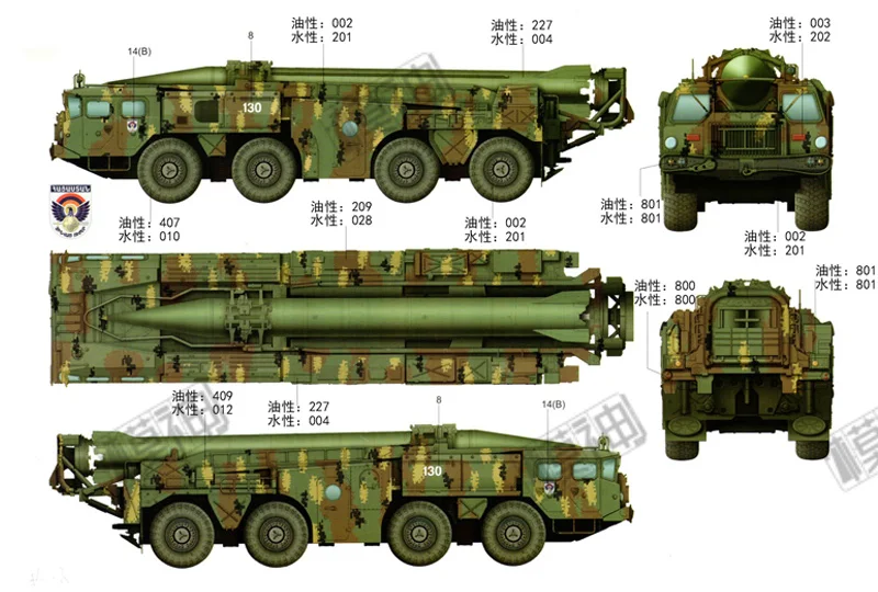 1:35 советская пусковая установка с ракетным комплексом R17 военные баллистические ракеты и грузовики СКАД-б 01019