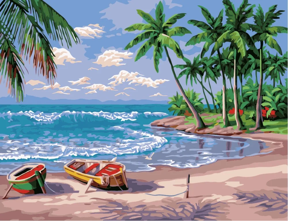 Sable Palm Trees Painted With Oil Sable Palm Trees Painted With Oil