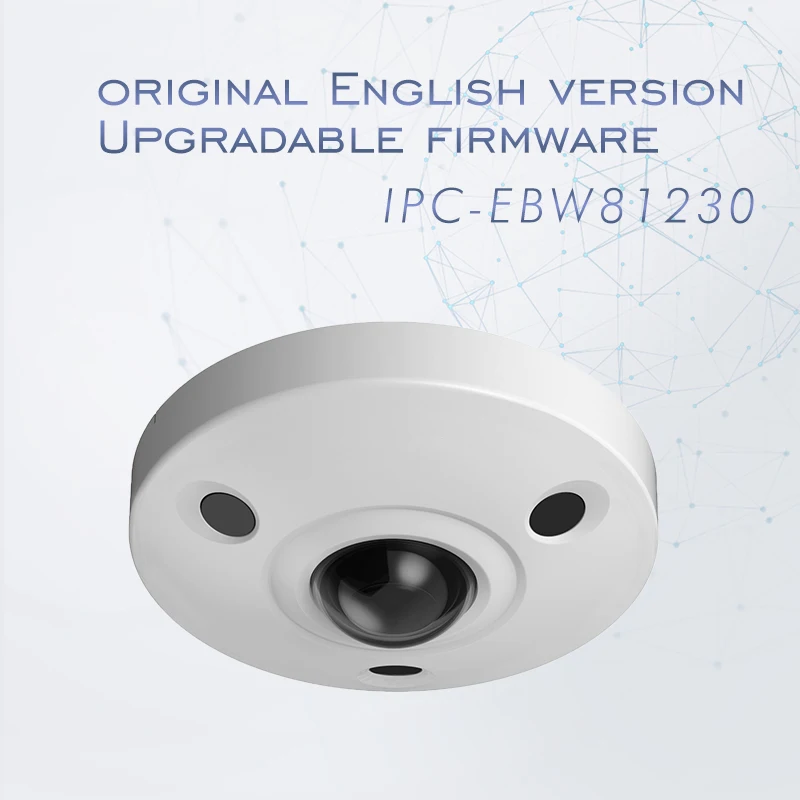 

12MP Panoramic Camera IR Fisheye IP Camera IPC-EBW81230 Day/Night H.265 Support POE and Smart detection Max 128g storage