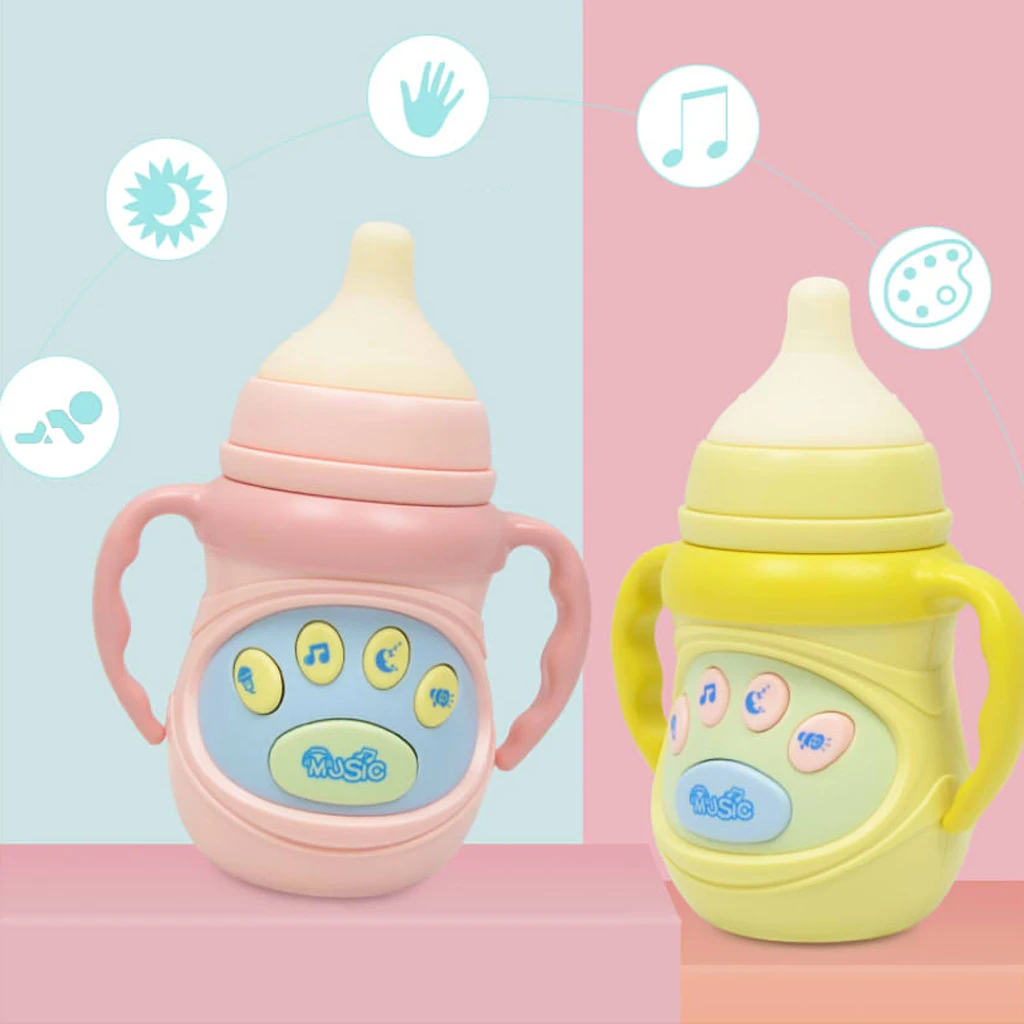 Electronic Music & Light Feeding Bottle Kids Baby Early Learning Toy Play Activity