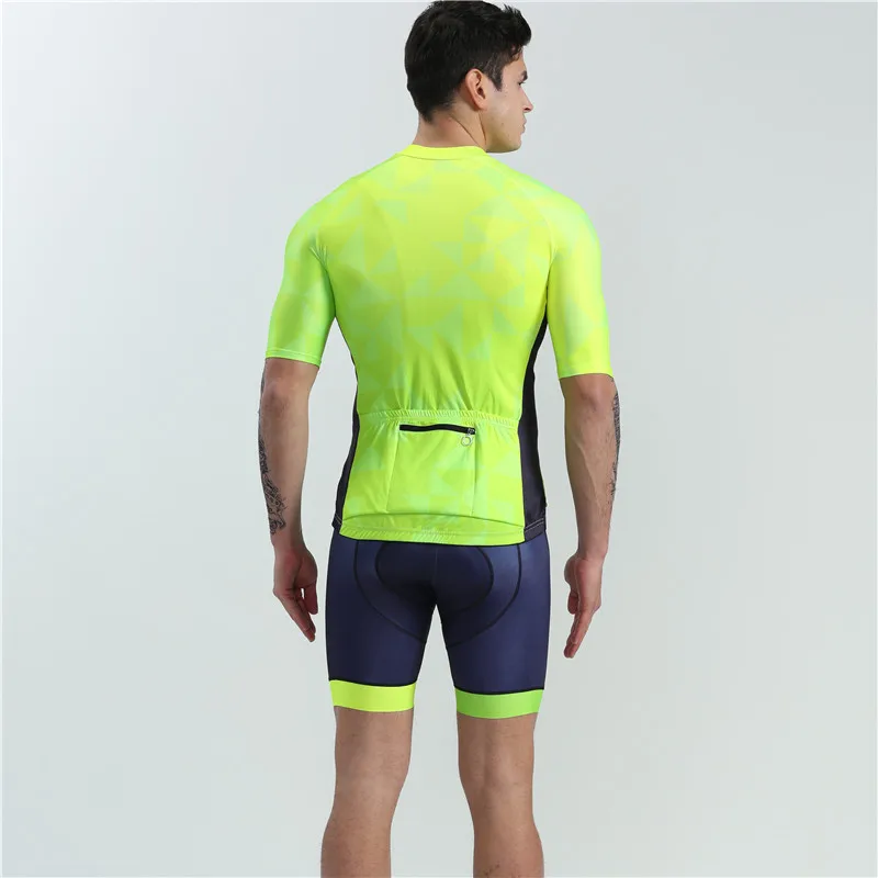 BOESTALK new men cycling jersey set short sleeve fluorescent color uniforme Cycling Equipment UCI triathlon suit roupa ciclismo