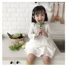 spring bohemian dress for girls cotton dot printed embroidery kids dresses baby girls o-neck long sleeve white dress spring bohemian dress for girls cotton dot printed embroidery kids dresses baby girls o-neck long sleeve white dress
