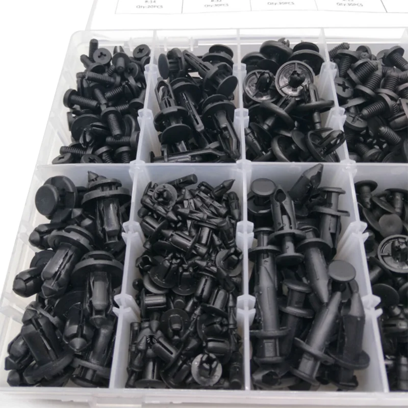 

280pcs Practical Black Plastic Car Fasteners Car Bumper Fender Fixing Retainer Clip Expanding Rivets for Audi Ford Honda Toyota