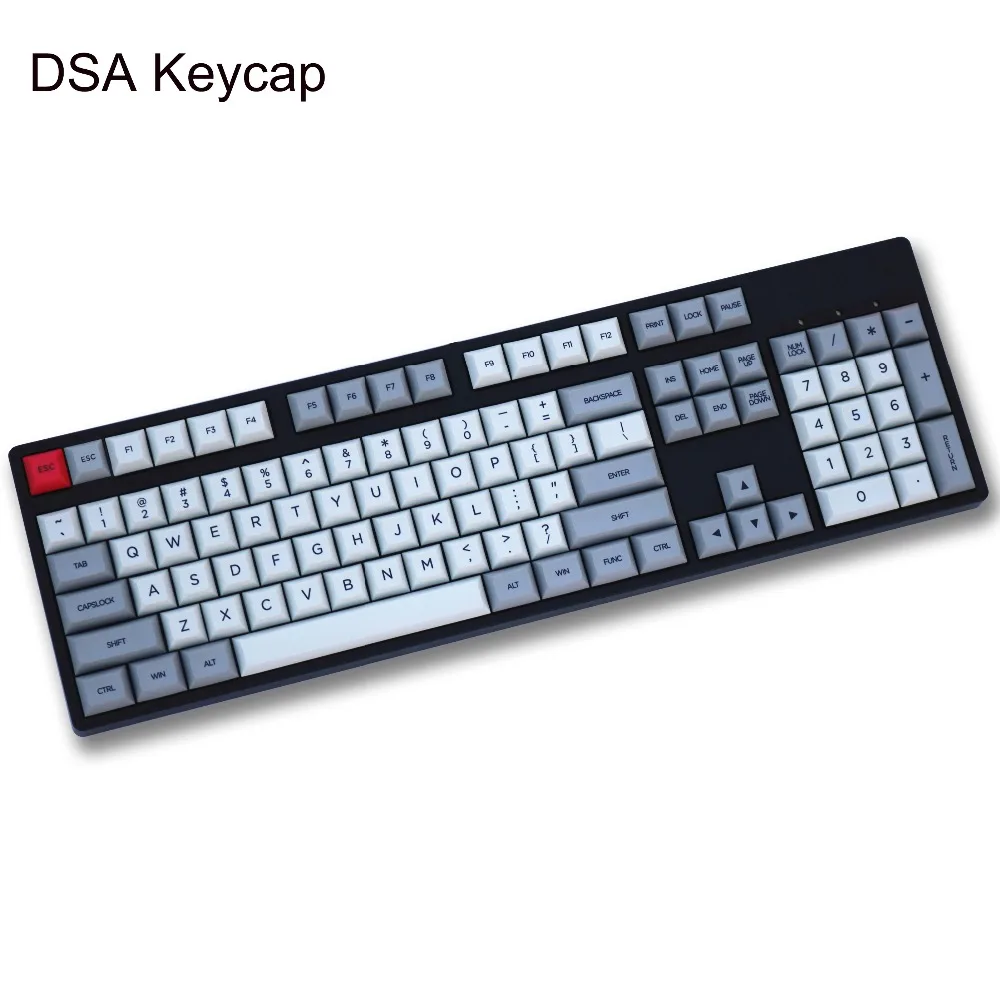 Серый светильник и серый микс DSA PBT 148 клавишный краситель сублимированный шрифт принт вишня MX Переключатель механическая клавиатура колпачок только брелков