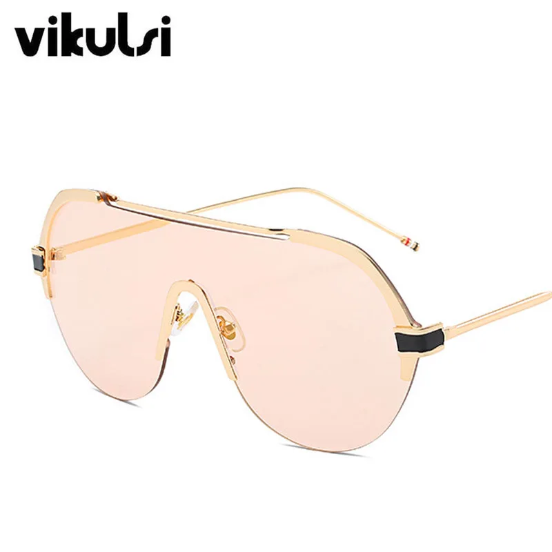 Унисекс модные женские трендовые авиационные Солнцезащитные очки женские брендовые дизайнерские цельные Солнцезащитные очки женские и мужские очки Gafas UV400 - Цвет линз: E207 gold champagne