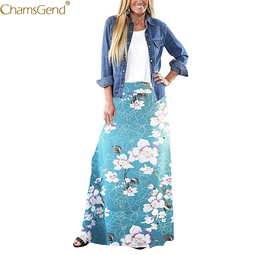 

Boho Vintage Summer Skirts Womens Long Skirts Womens Maxi Skirt Floral Print Summer Beach Bohemian Printed Long Maxi Skirt Apr