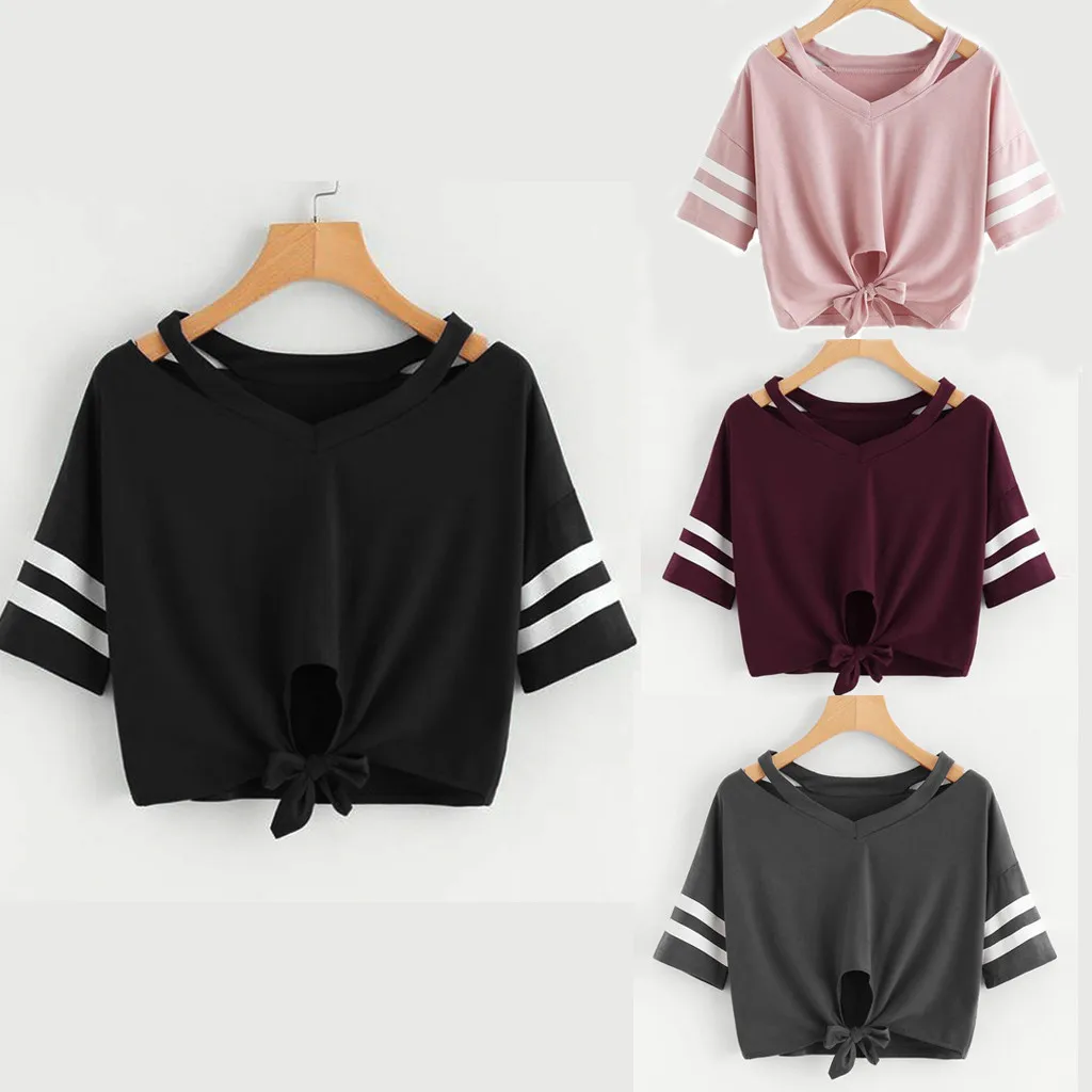 

Shirt Women Ladies Short Shirt Short Sleeve Round Neck Casual Shirt
