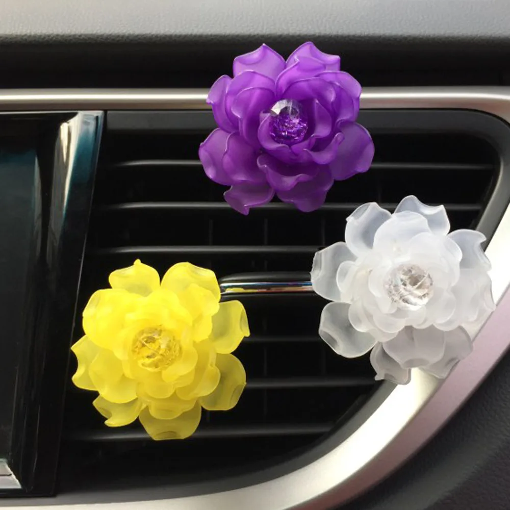 

Car Loving Gift Air Outlet Fragrant Perfume Flower Freshener Diffuser Camellia Car Smell Vent Clip Ballet Bling Car-styling