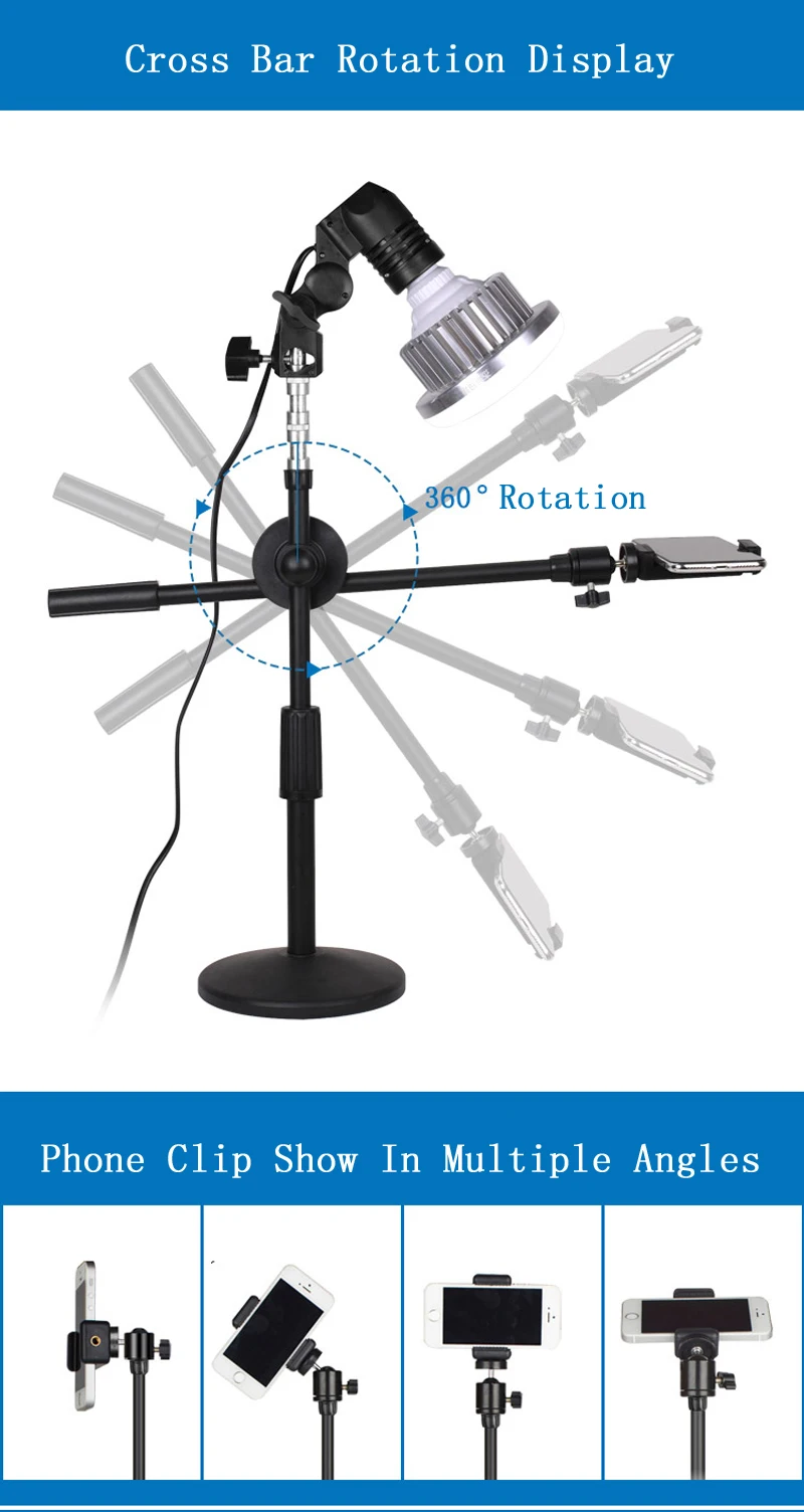 Кронштейн для съемки телефона + стрела + Супер яркий 35 Вт светодиодный Регулируемый Настольный комплект для фотостудии для настольного