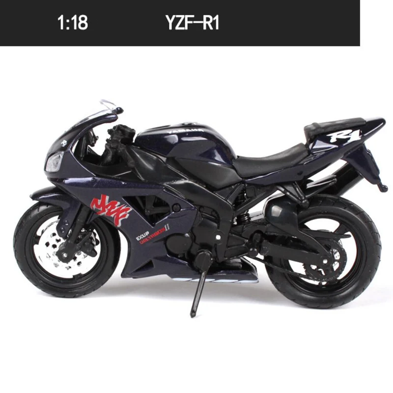 Maisto 1:18 игрушечный мотоцикл из сплава модель мотоцикла YZF R1 R6 FJR 1300 YZ 450F Road Star Коллекция игрушек для мальчиков Машинки подарок - Цвет: YZF-R1