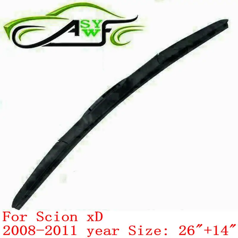 Free shipping car wiper blade for Scion xD (2008 2011),26"+14" U hook