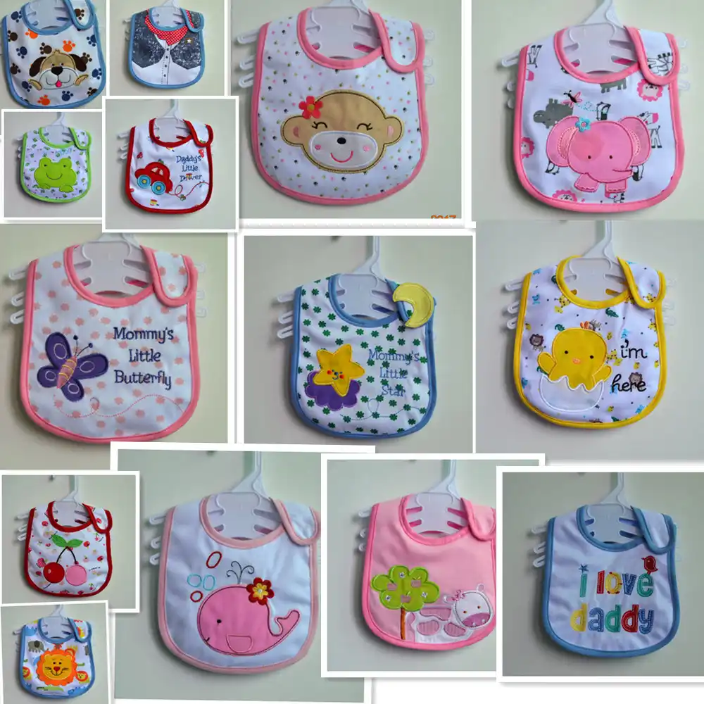 Cotton Flower Baby Bibs Waterproof Apron Cartoon Toddler Dinner Saliva Towels