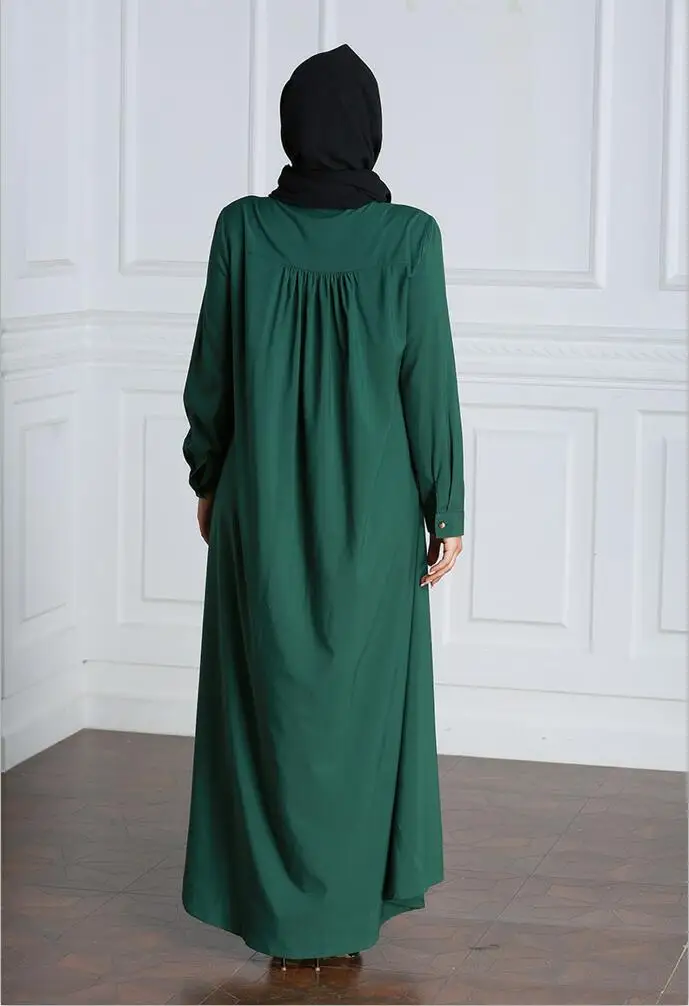 Muslim Dress Women Long Sleeve Embroidery Patchwork Abaya Loose Pakistan Free Plus Size Ethnic Arab Robe Islamic Clothing (2)