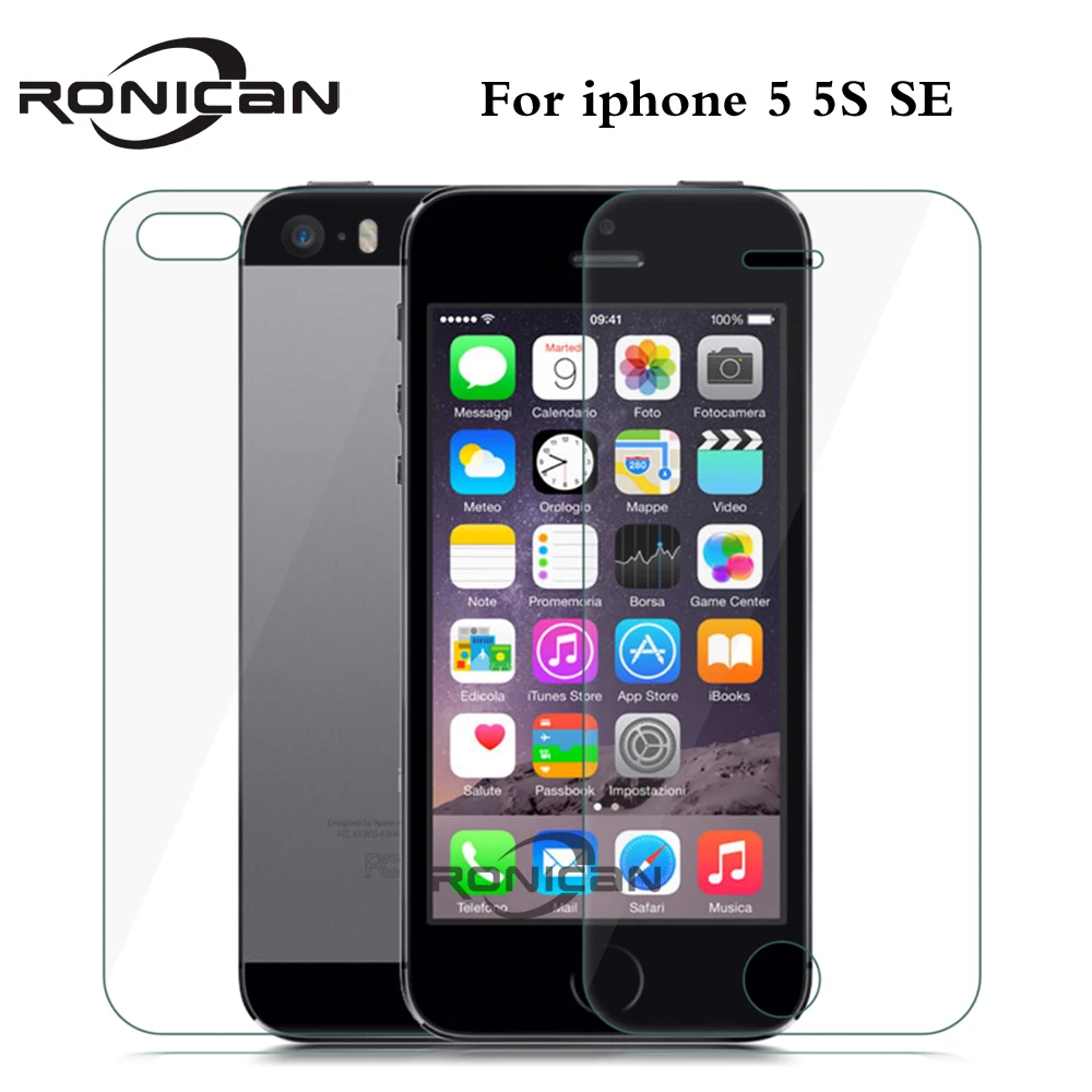 for iphone 5 5s SE front and back tempred glass