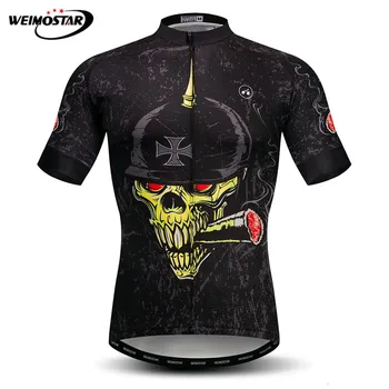 

Weimosar Skull Cycling Clothing Summer mtb Cycling Jersey Men Mountain Bike Clothing Maillot Ciclismo Quick Dry Cycling Shirt