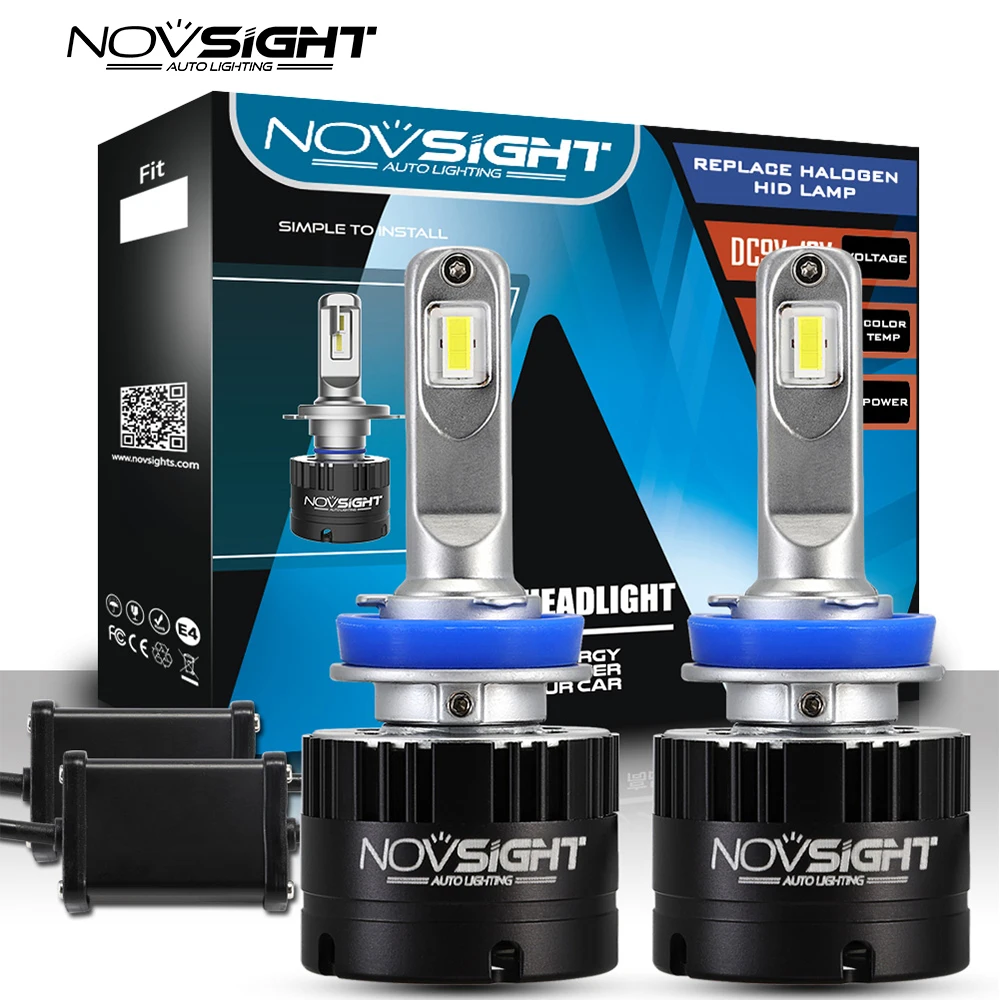 

Novsight Super Bright H11 Car Headlights Bulb led H4 h7 9005 HB3 9006 HB4 H1 Led Auto 80W 14400LM Automobiles Headlamp 5500K
