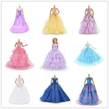 

Handmade Elegant Lace Multi Layers Wedding Dress Doll Dress Clothes Clothing For Doll Luxury Floral Dolls Accessories
