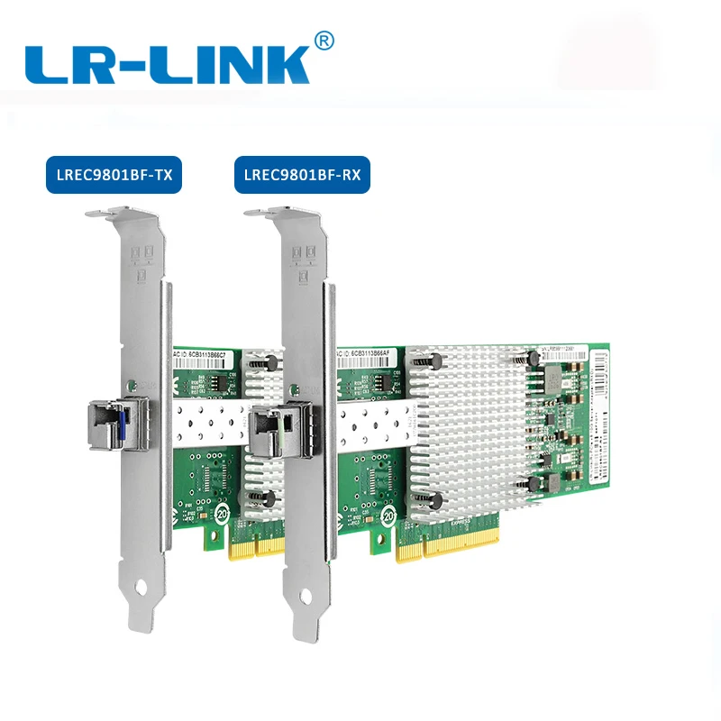 LR LINK 9801BF TX RX 2PCS 10 Gigabit Ethernet Card Fiber Optical Server Adapter PCI Express 1