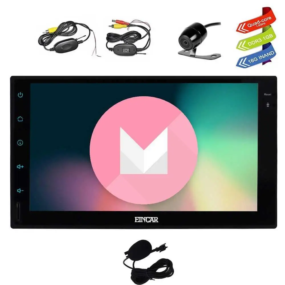 Discount Latest Android 6.0 Car Stereo with GPS Double Din Navigation 7 Inch Full Touch Screen Vehicle Radio Head Unit Support 1080P Vide 4