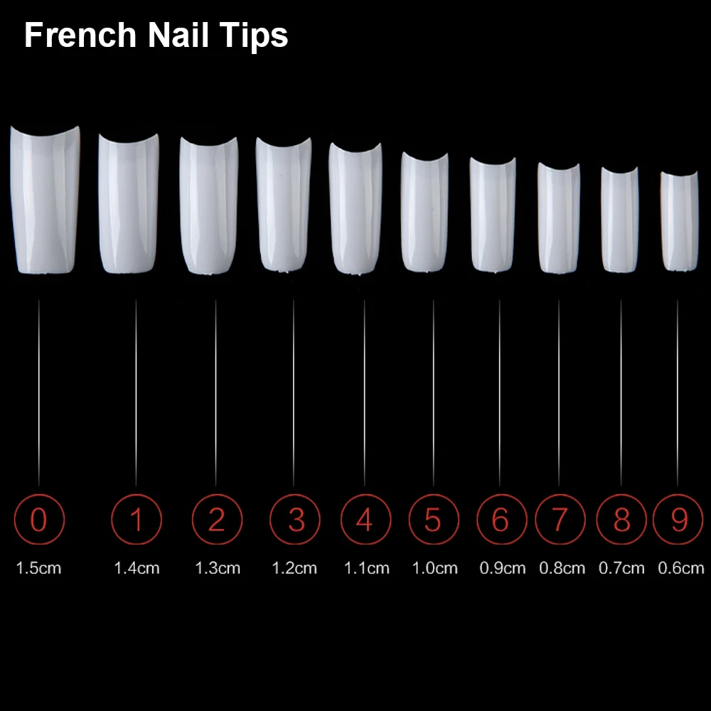 

500pcs False Nail Tips Transparent Full Nail or Half Nail French Fake Display Manicure Nail Art Trainning Parts