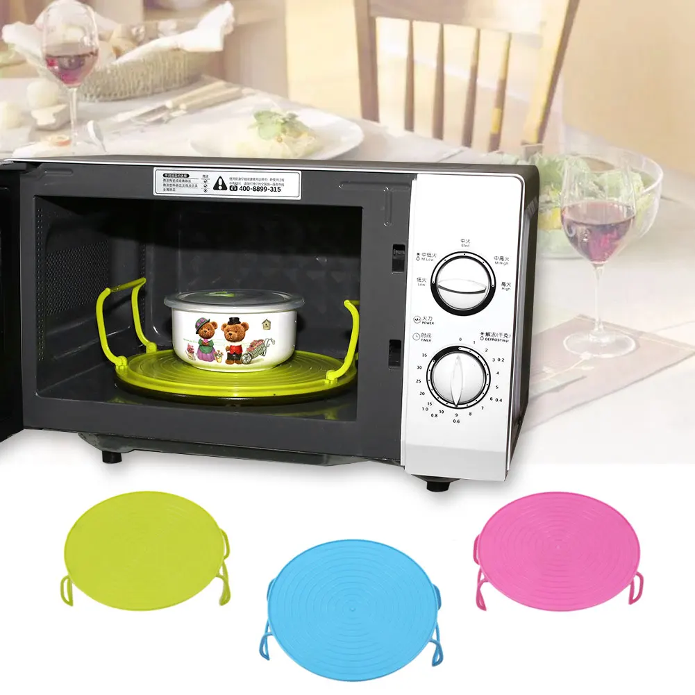 

Folding Microwave Oven Rack Cover Dish Plate Holder Insulated Tray Double Layer
