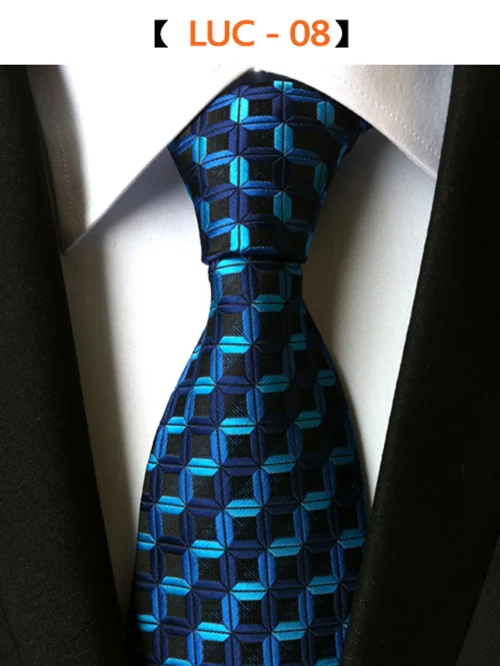 75 стилей, 8 см широкие деловые галстуки для мужчин, синие оранжевые красные розовые Черные Серые жаккардовые тканые свадебные галстуки, шелковый галстук Gravata - Цвет: TK-LUC08