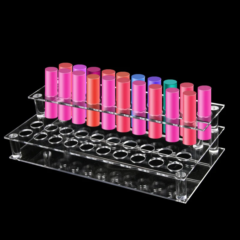 

41 Spaces Lipstick Holder Clear Acrylic Lipstick Organizer Display Stand Cosmetic Makeup Organizer