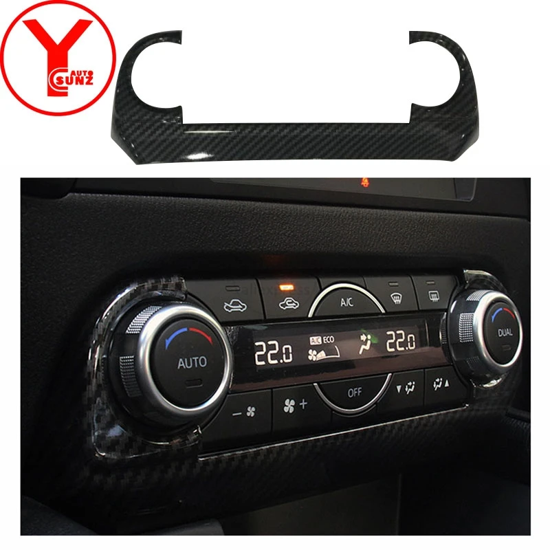 

carbon fiber Air Conditioning Vent Outlet switch Cover For mazda cx5 cx-5 2017 2018 Interior car parts auto accessories YCSUNZ