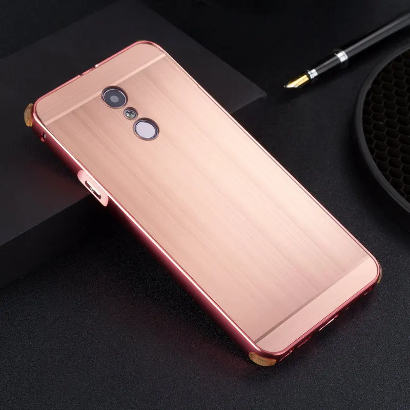 

Luxury Aluminum Metal Frame Bumper Case For LG Q Stylus Plus Cover Brushed Acrylic PC Hard Back Case For Coque LG Q Stylus+ Case