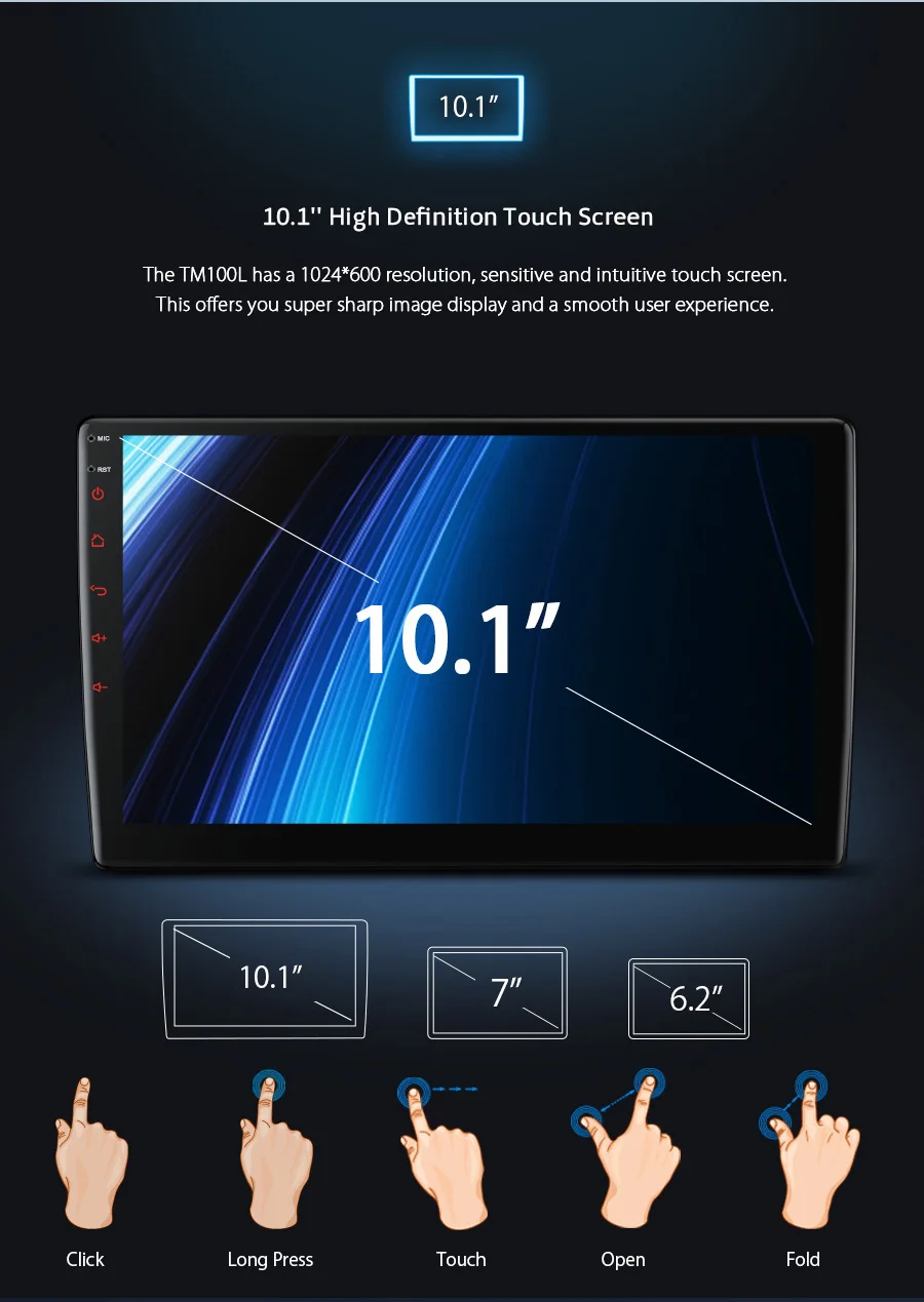 Cheap XTRONS 10.1" Android 8.1 Octa Core Radio 32GB Rotatable Face Panel 2.5D Curved Screen Car Stereo Player GPS OBD 1 & 2 DIN No DVD 9