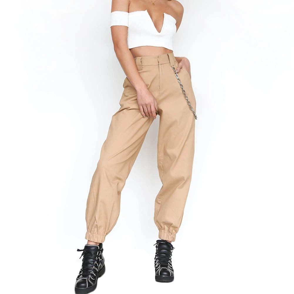 YJSFG HOUSE Brand Women Cargo Pants Trousers Casual Hip Hop Pants Military Army Combat Sportswear Chain Female Hip Hop Pants Hot YJSFG HOUSE Brand Women Cargo Pants Trousers Casual Hip Hop Pants Military Army Combat Sportswear Chain Female Hip Hop Pants Hot