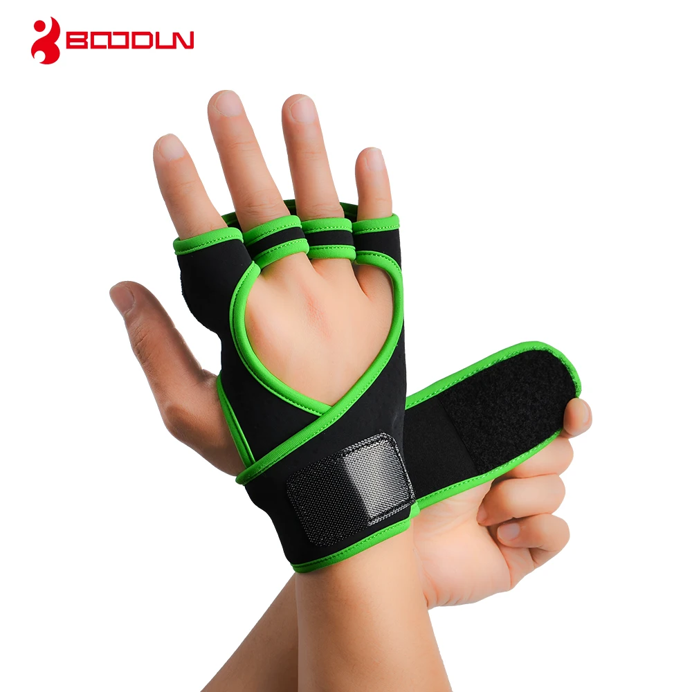 Boodun Weight Lifting Training Gloves Men Women Fitness Sports Body Building Gymnastics Grips Gym Hand Palm Protector Glove