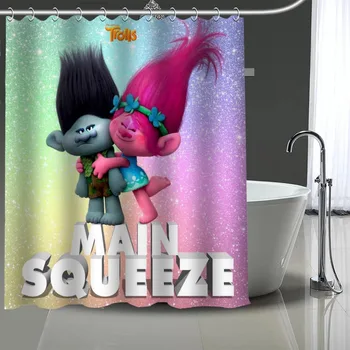 

Custom Trolls Shower Curtain Modern Fabric Bath Curtains Home Decor Curtains With hook More Size High Quality