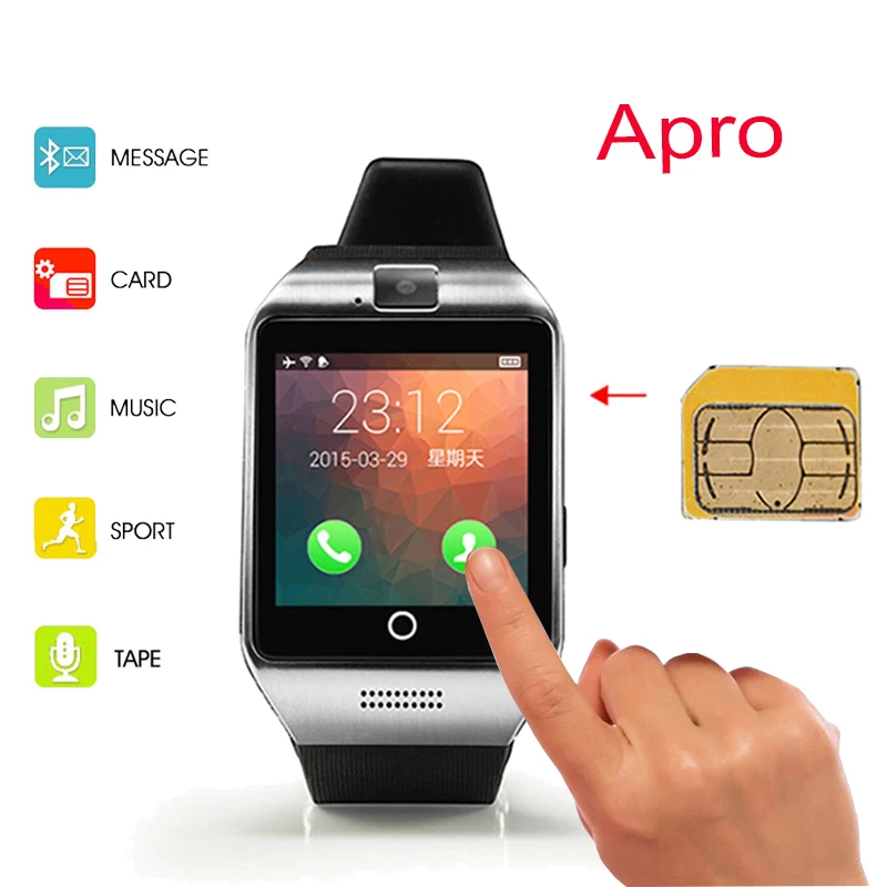 Fashion Bluetooth Smart Watch Apro font b Smartwatch b font Support NFC SIM GSM Video Camera