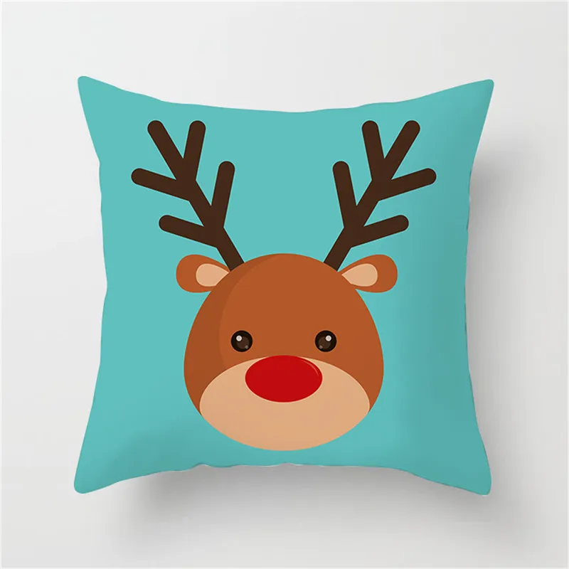 

Fuwatacchi 2019 New Christmas Deer Cushion Cover Cute Animal Pillow Cover for Decor Home Sofa Chair Decorative Pillowcase