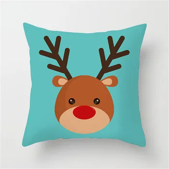 

Fuwatacchi 2019 New Christmas Deer Cushion Cover Cute Animal Pillow Cover for Decor Home Sofa Chair Decorative Pillowcase