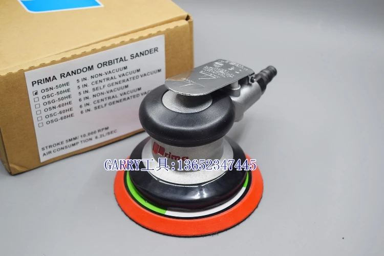 

Pneumatic Sanders TAIWAN PRIMA Air Tools Palm Orbital Sander Polisher 5 Inch Circle Round Pad OSN-50HE VE steel iron rotor