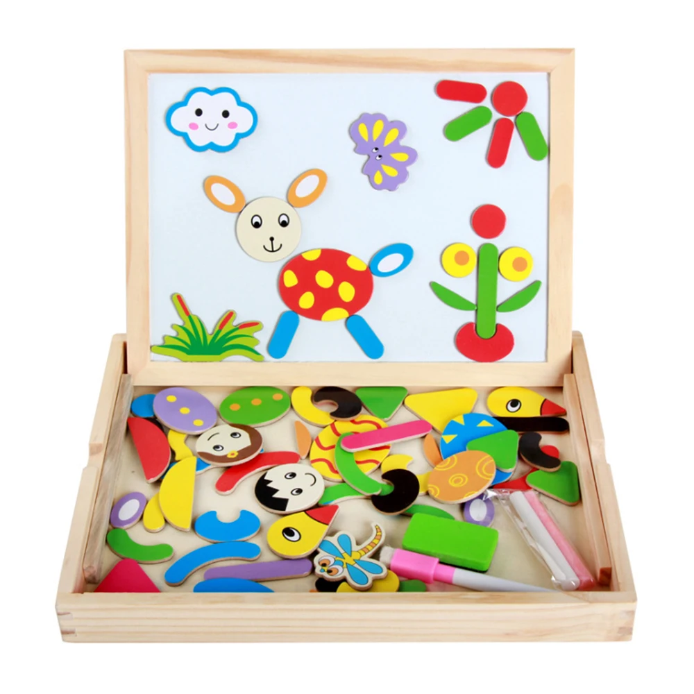 Детская деревянная игрушка, магнитная доска, головоломка, игры, двухсторонняя головоломка, рисование, блокнот для рисования, доска для рисования, доска для рисования